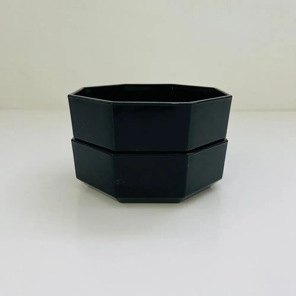 ARCOPAL France Novoctime Black Glass Small Fruit Dessert Bowls, Set of 2